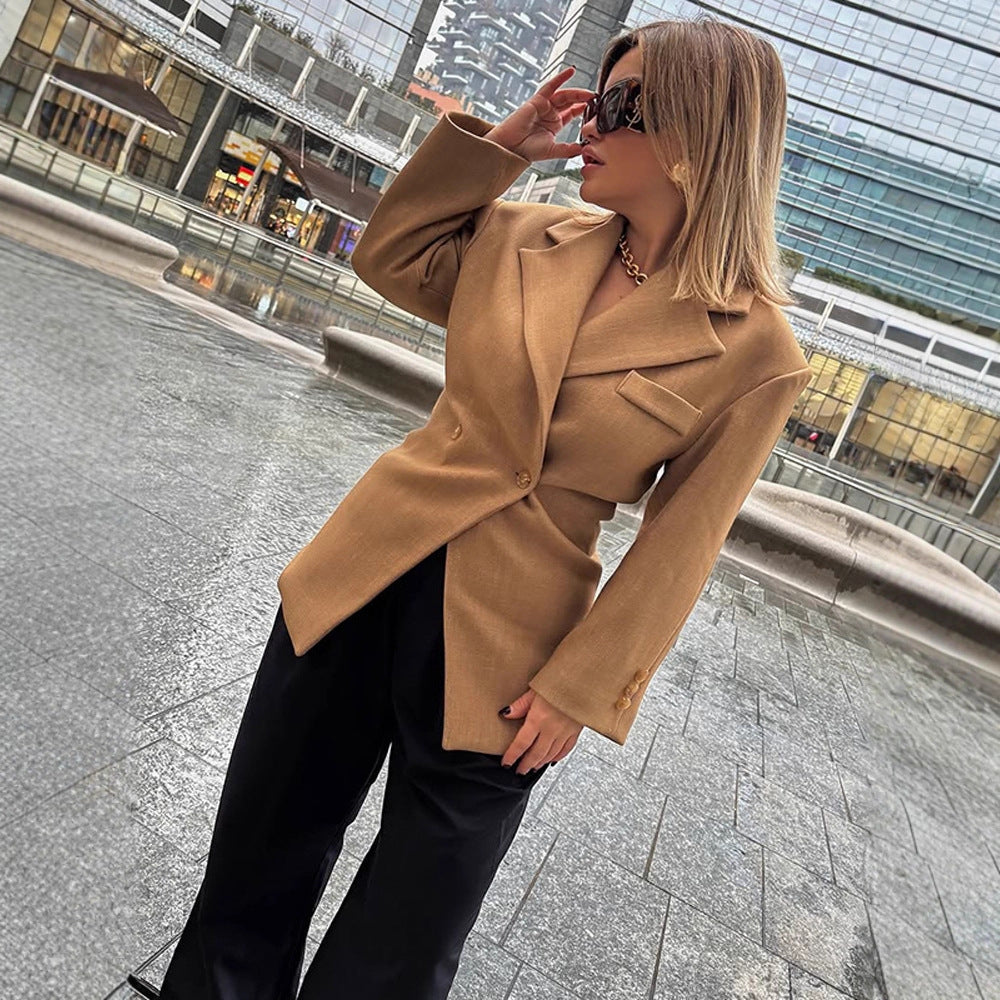 Damen Elegante oversized Blazerjacke mit Knopfdetails und zeitgemäßer Silhouette Drune
