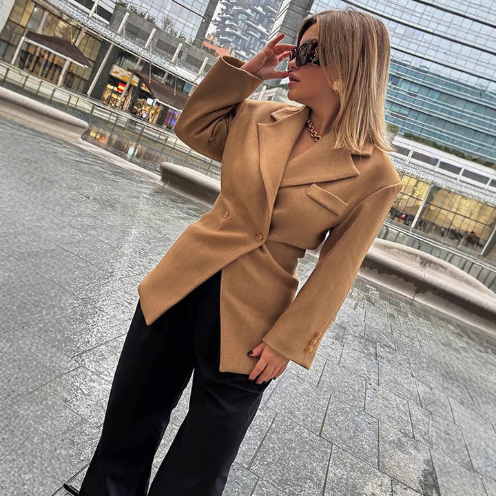 Damen Elegante oversized Blazerjacke mit Knopfdetails und zeitgemäßer Silhouette Drune