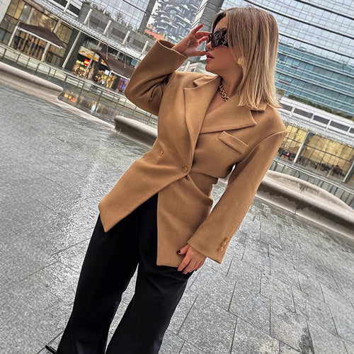 Damen Elegante oversized Blazerjacke mit Knopfdetails und zeitgemäßer Silhouette Drune