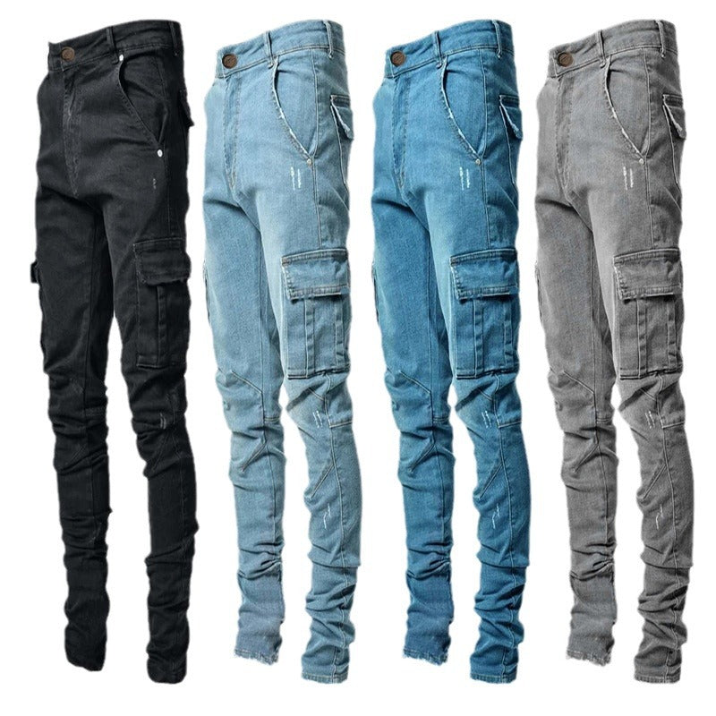 Herren Cargo-Jeans mit modischen Seitentaschen und lässigem Schnitt Drune