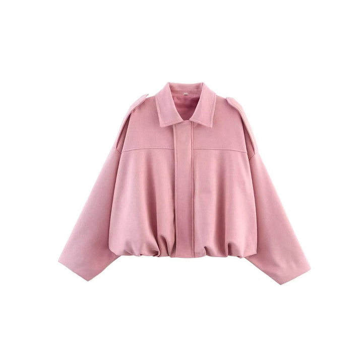 Damen Cropped Boxy‑Übergangsjacke im Wildlederlook mit Epauletten Drune