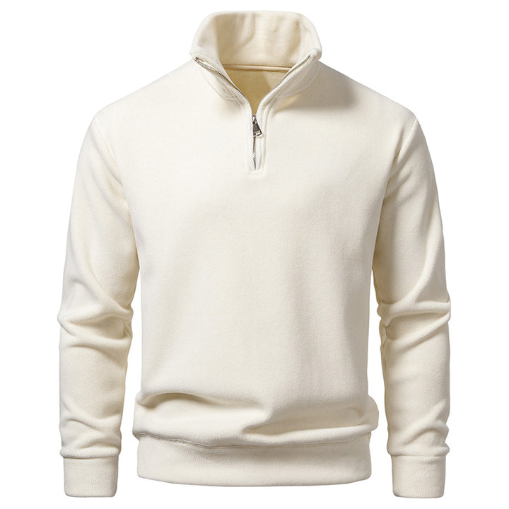 Herren Fleece-Halbzip-Pullover mit Stehkragen und weichem Mikrofleece Drune