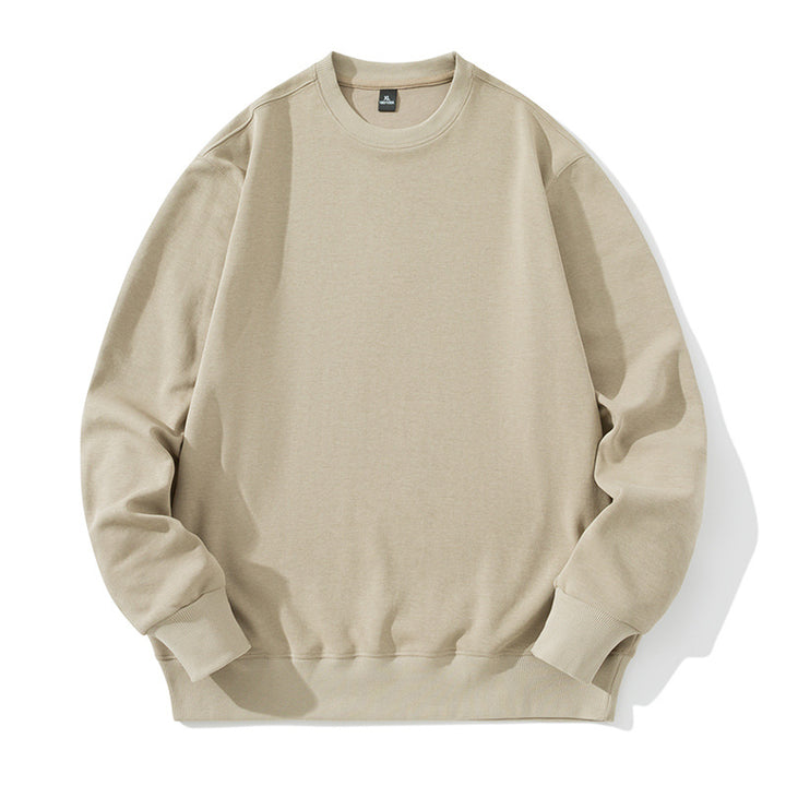 Unisex Oversize Rundhals-Sweatshirt aus Baumwollmischung mit gerippten Bündchen Drune