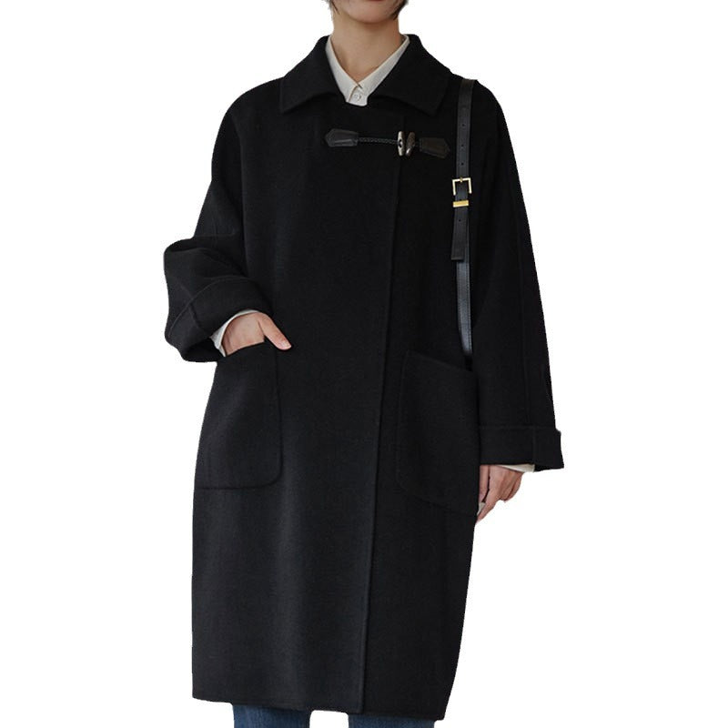 Damen modische oversized Jacke mit hohem Kragen Drune
