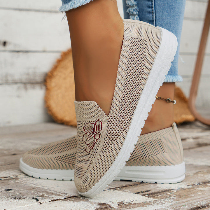 Damen luftige Slip-On Sneakers mit atmungsaktiver Struktur Drune