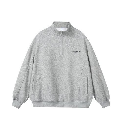 Unisex Oversize-Halbzip-Sweatshirt aus French-Terry mit Stehkragen Drune