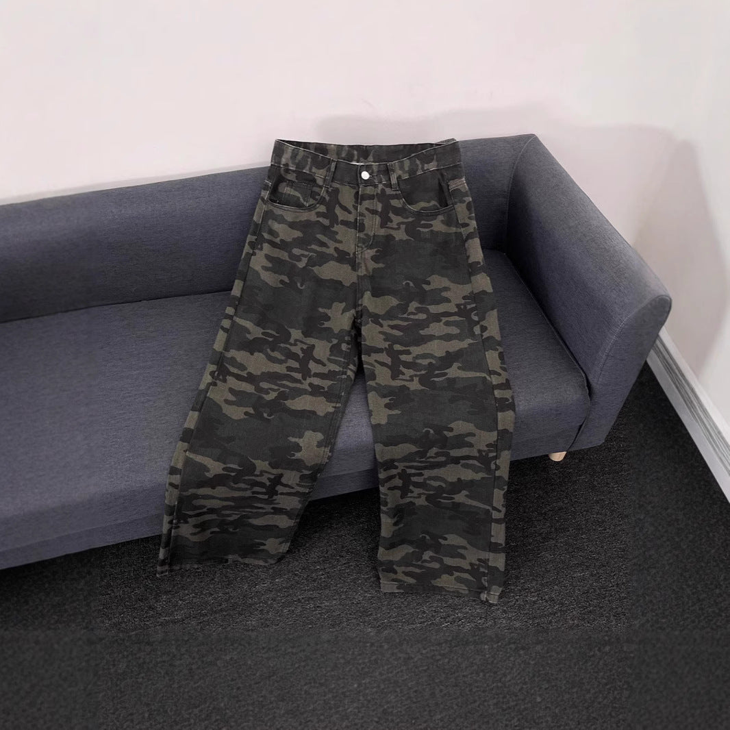 Damen Modische Camouflage Cargo-Hose Drune