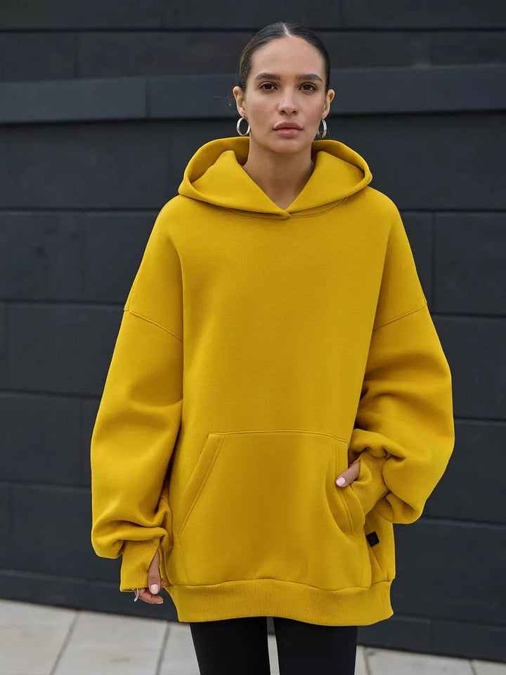 Damen Oversized Kapuzenpullover mit extra weitem Schnitt und Kängurutasche Drune