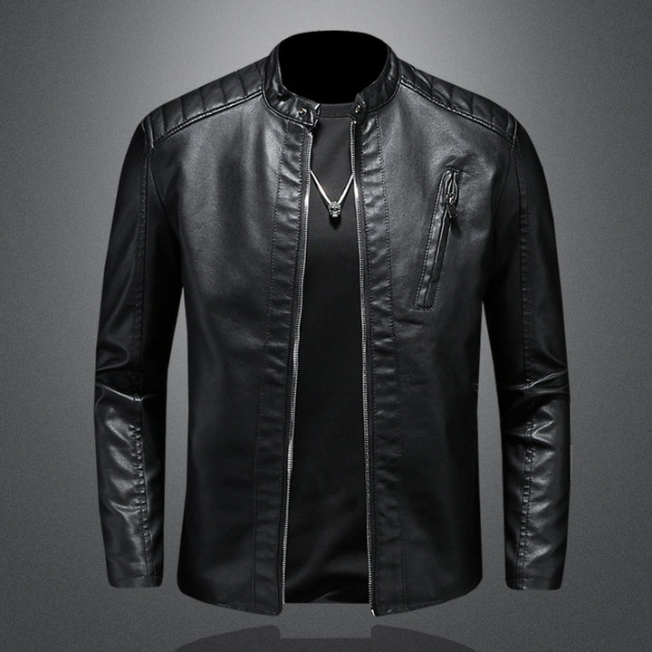 Herren modische Lederjacke mit Reißverschluss Drune