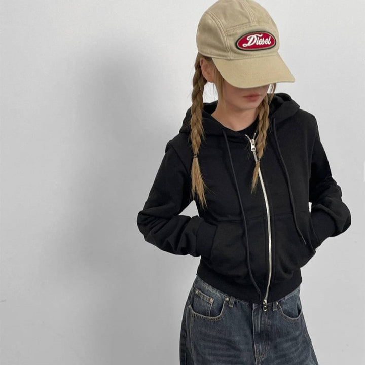 Damen sportliche Sweatjacke mit durchgehendem Reißverschluss Drune