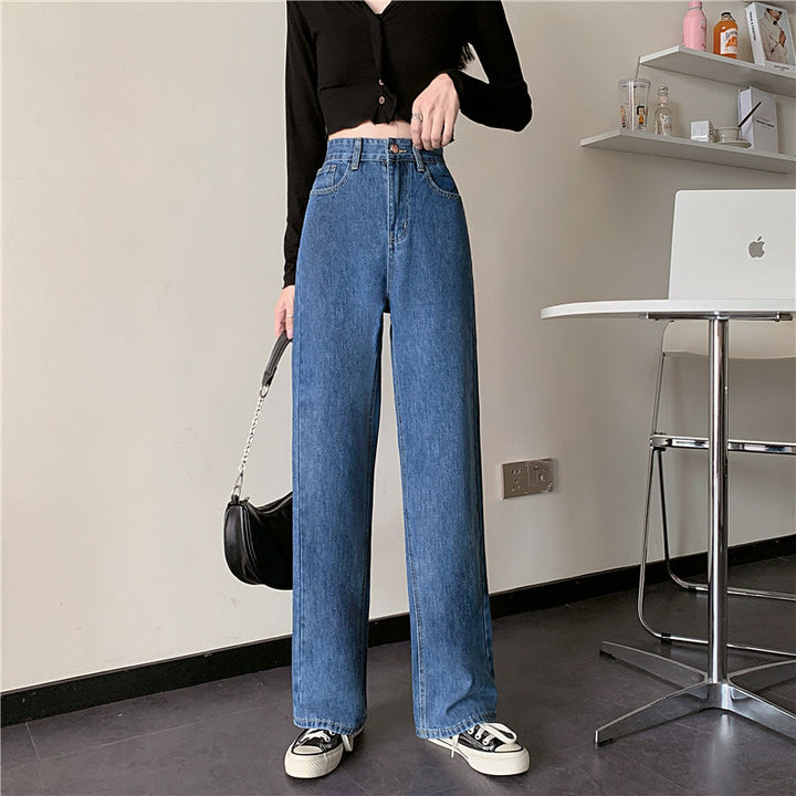Damen Weit geschnittene Jeans mit hohem Bund Drune