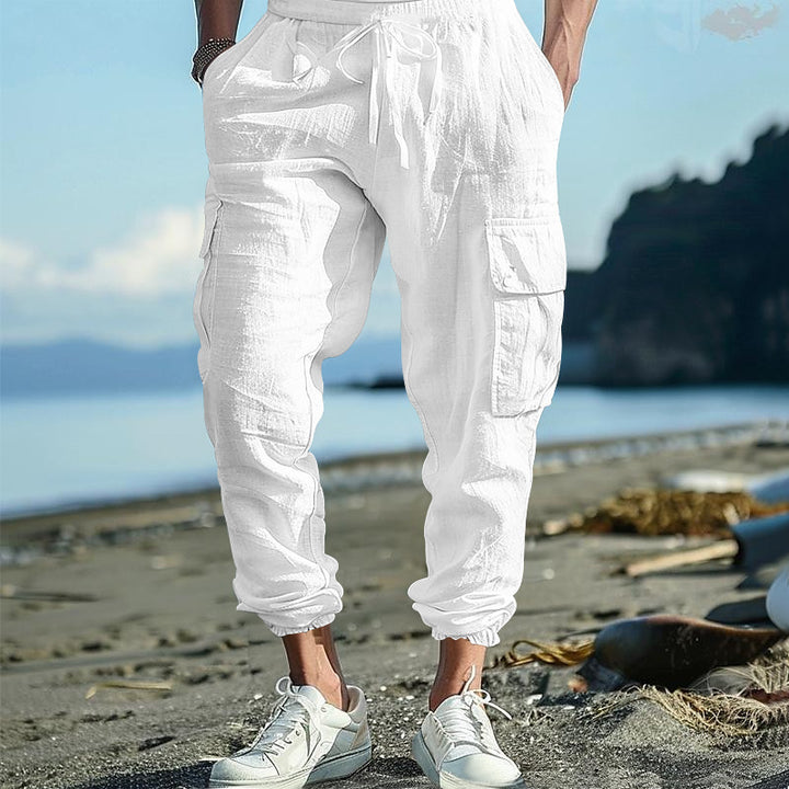 Herren nan lässige Cargo-Jogginghose mit elastischem Bund und großzügigen Seitentaschen Drune