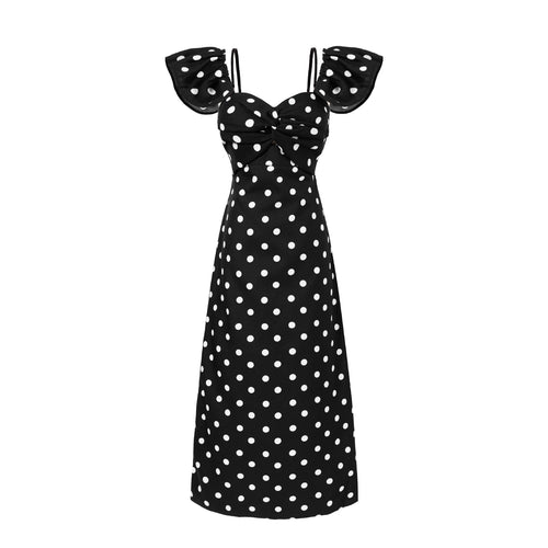 Damen Maxikleid mit Puffärmeln und elegantem Knotendetail Drune