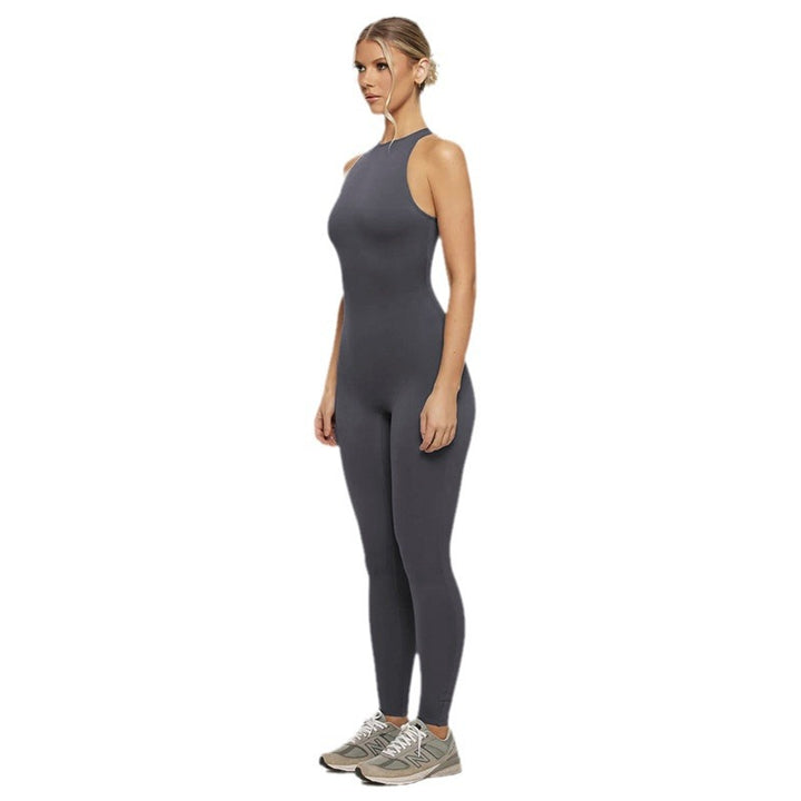 Damen lässiger Jumpsuit mit figurbetontem Oberteil und weiten Beinen Drune