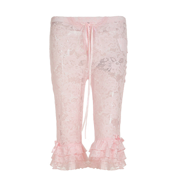 Damen Fußlose Boho-Hose mit gesticktem Detail Drune