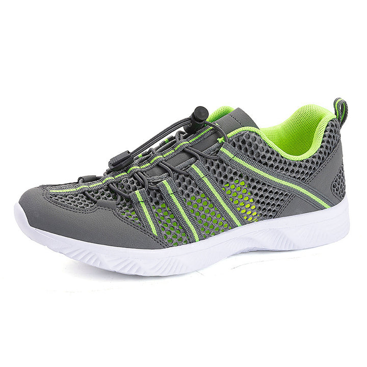 Damen nan atmungsaktiver Netzstoff-Sneaker mit Kordelzugverschluss, ultraleichter EVA-Flexsohle und gepolstertem Fersenkragen Drune