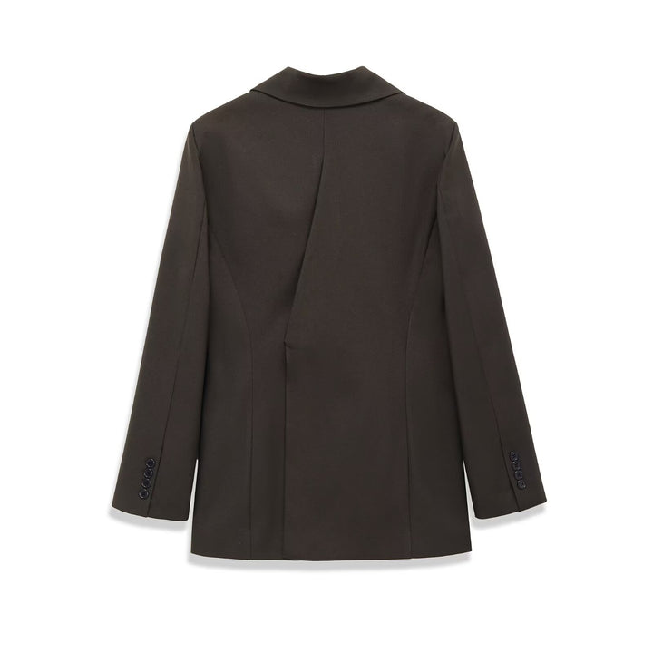Damen nan taillierter Wollmix-Blazer mit strukturierter Schulter, einreihiger Knopfleiste und Pattentaschen Drune