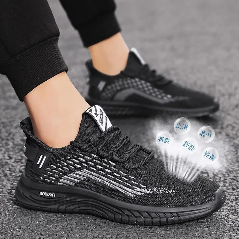 Herren Leichter Strick-Sneaker mit gepolsterter Komfortsohle und atmungsaktivem Mesh Drune