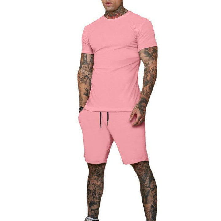 Herren Sportliches Kurzarm- und Shorts-Set mit kontrastierenden Details Drune