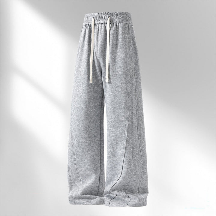 Damen weite Lounge-Sweathose mit elastischem Kordelbund und dekorativen Seitennaht-Details Drune