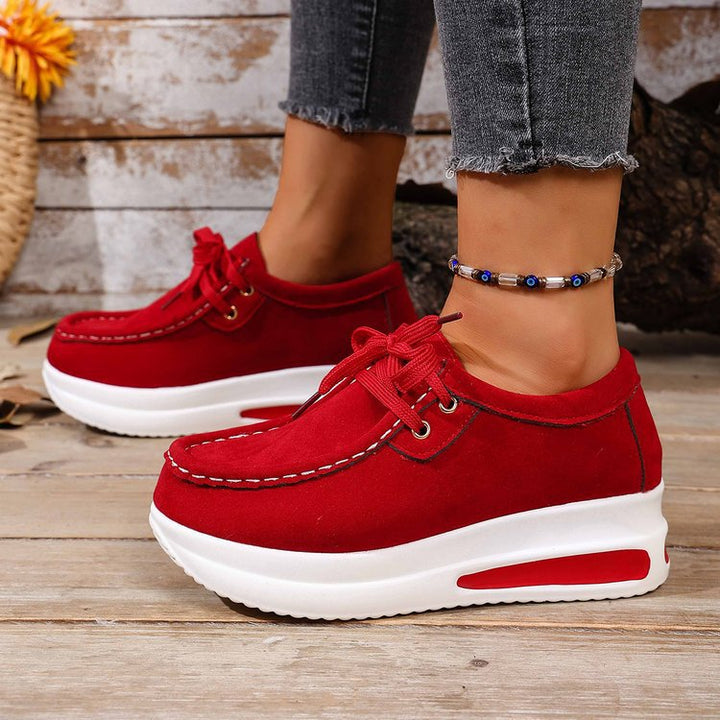 Damen Keil-Sneaker im Mokassin-Stil mit dämpfender Luftkissen-Plateausohle Drune