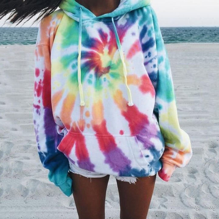 Damen lässiger Kapuzenpullover im einzigartigen Tie-Dye-Design Drune