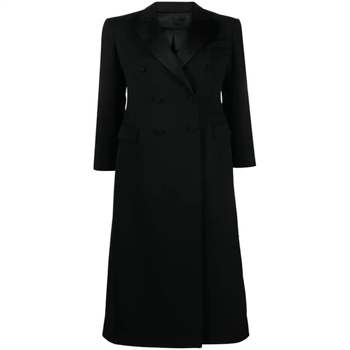 Damen Maxiblazer-Mantel im Smokingschnitt mit schmaler Silhouette Drune