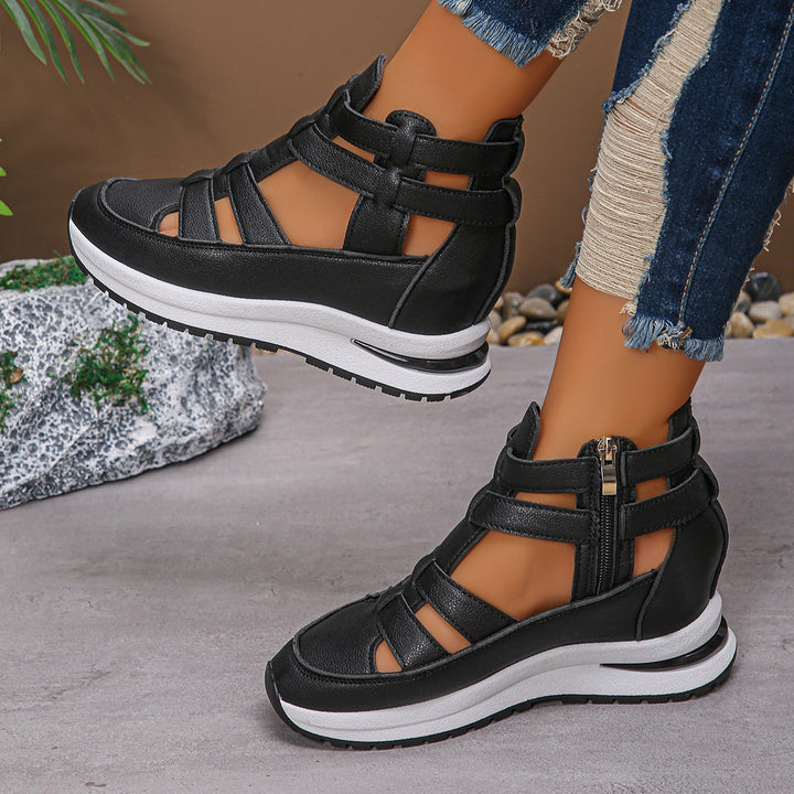 Damen Wedge-Sneaker mit verstellbaren Riemen und atmungsaktiver Sohle Drune