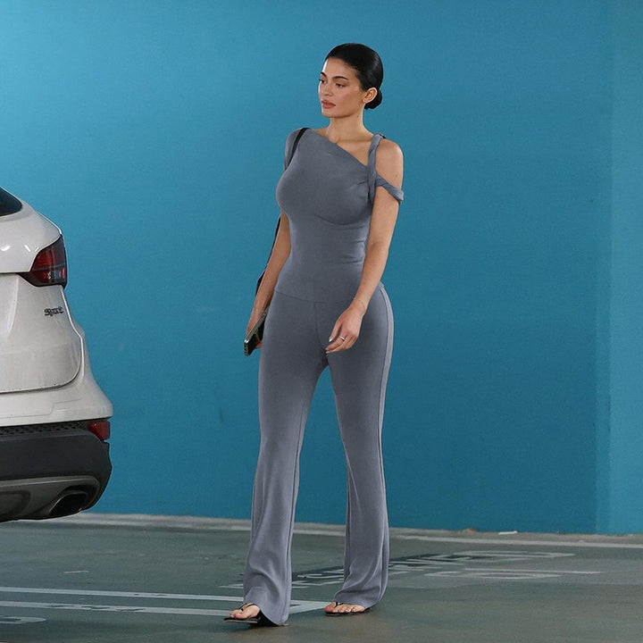 Damen Eleganter Einteiler mit asymmetrischem Schnitt und geschmackvollem Detail Drune
