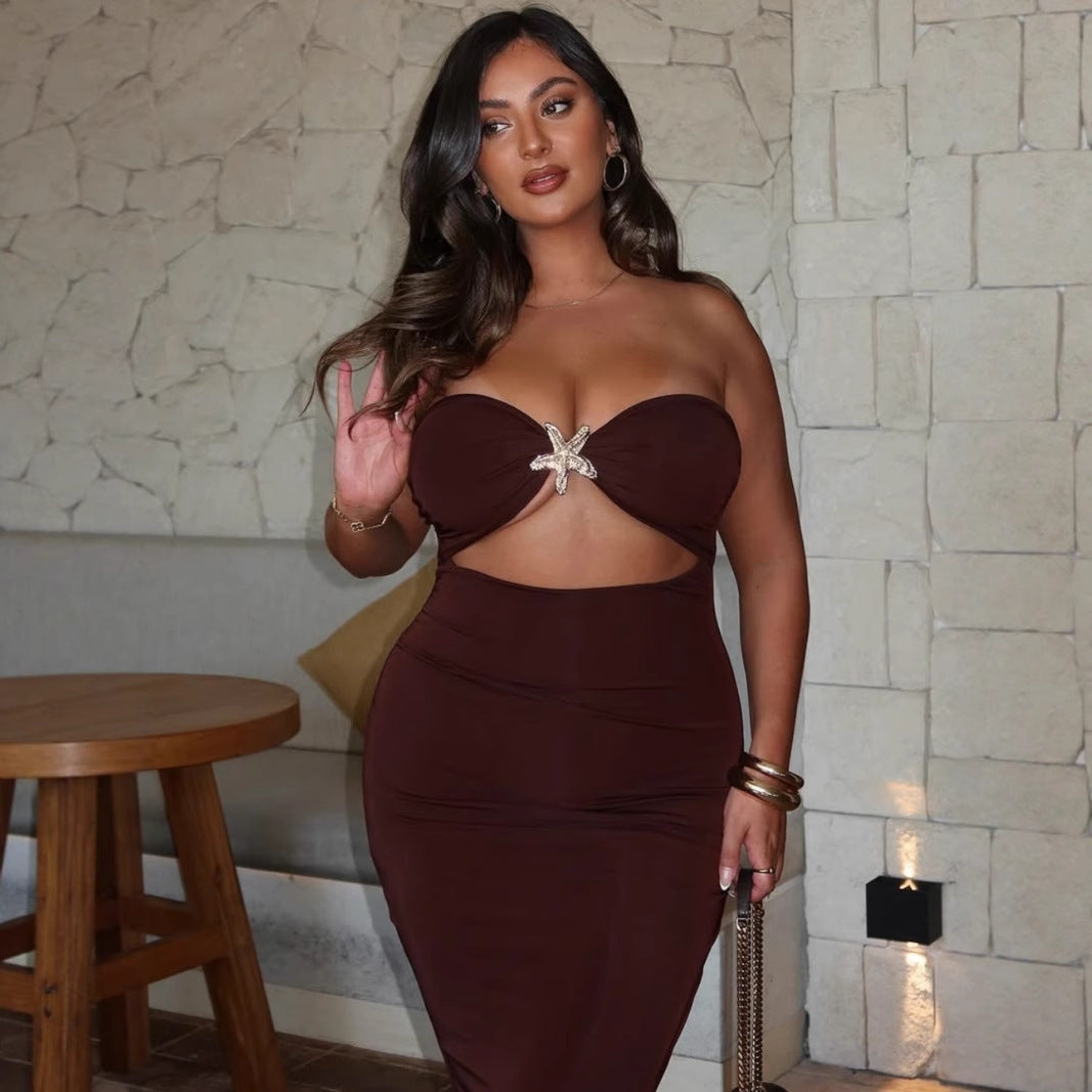 Damen Wickelkleid mit aufregendem Cut-Out und glamourösem Detail Drune