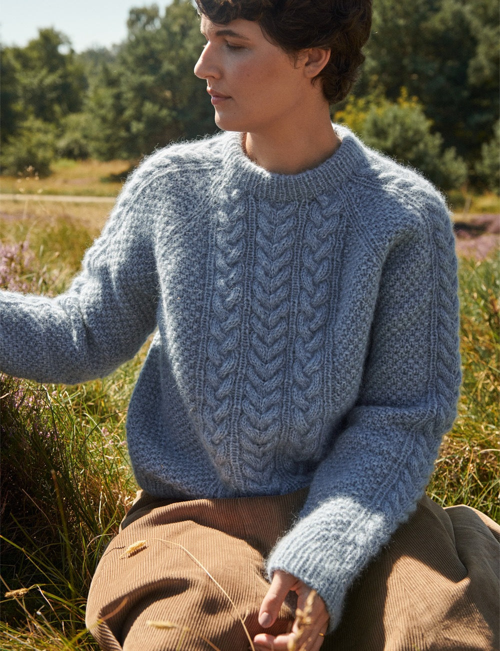 Damen Übergroßer Strickpullover mit Zopfmuster