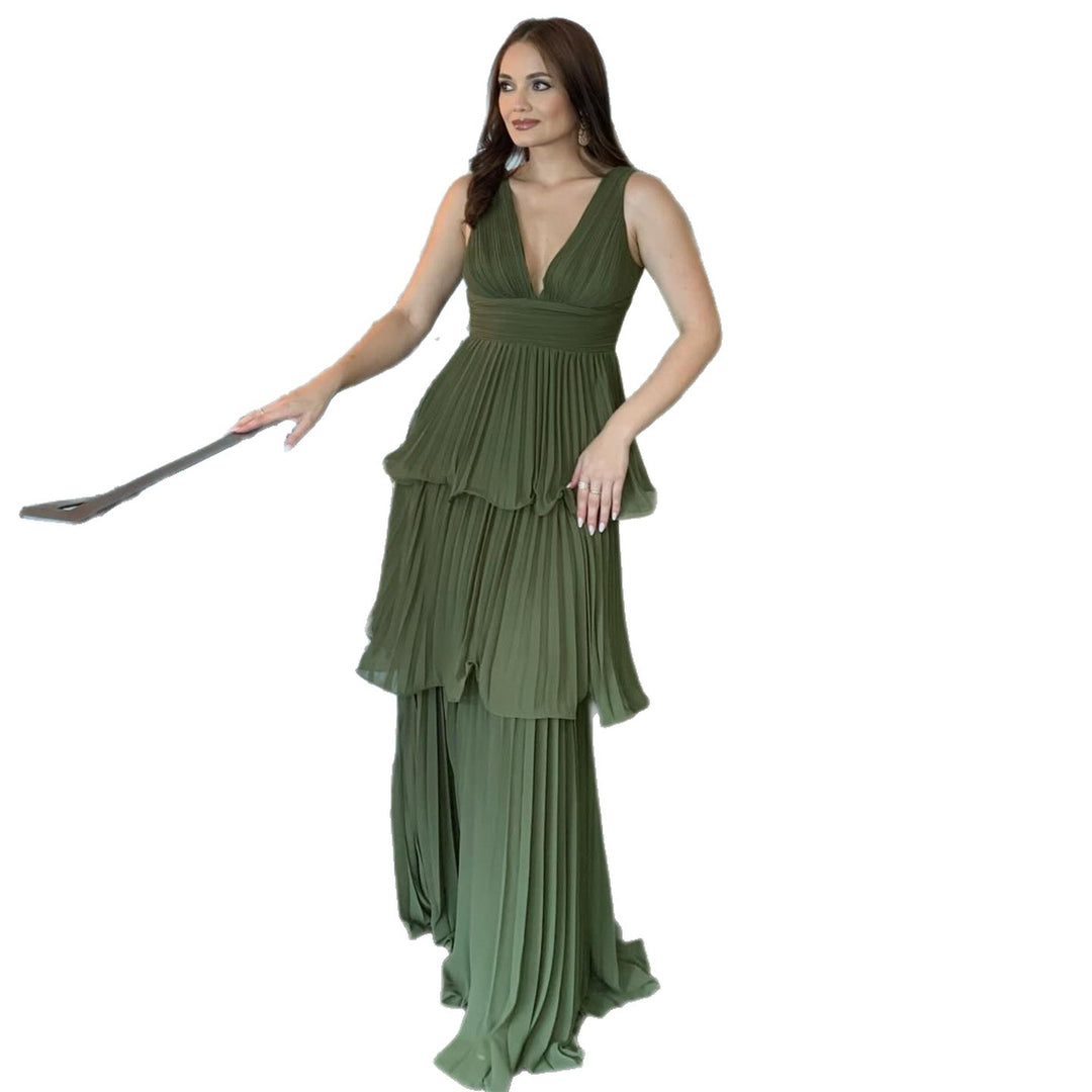 Damen Maxi-Kleid mit voluminösen Falten und femininer Silhouette Drune