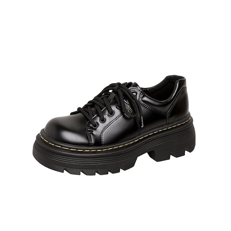 Damen Chunky-Plateau‑Schnürer im Derby‑Look mit profilierter Lug‑Sohle Drune