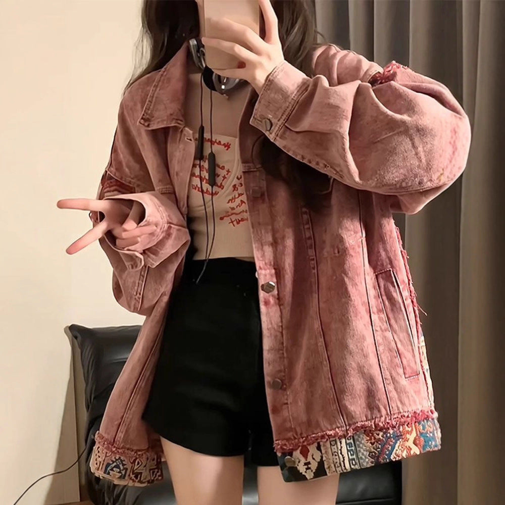 Damen Denimjacke mit einzigartigen Stickereien und modischem Design Drune