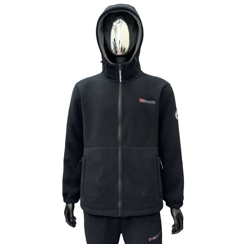 Herren Fleece-Kapuzenjacke mit windabweisender Oberfläche und Reißverschlusstaschen Drune