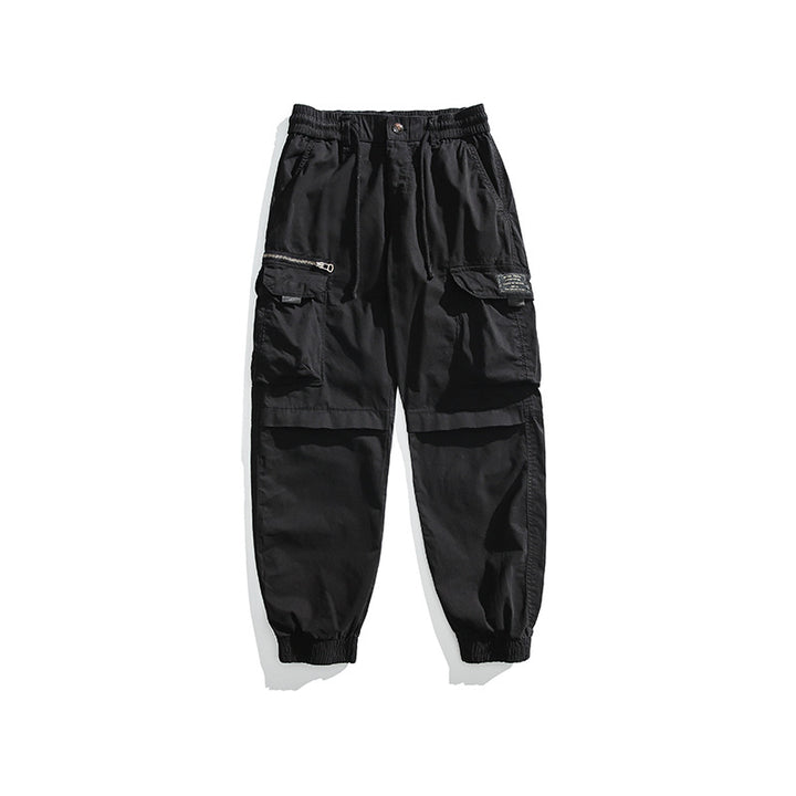 Herren Multifunktionale Cargo-Jogginghose mit Tunnelzugbund, Kniepaneelen und Mehrfachtaschen Drune
