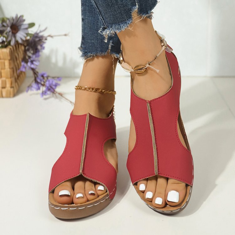 Damen Sportlich-elegante Komfort-Sandalen mit gepolstertem Fußbett und verstellbaren Klettverschlüssen Drune