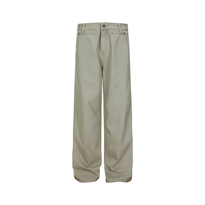 Herren Weite Canvas-Hose im Palazzoschnitt mit hoher Bundpassform und geradem Bein Drune