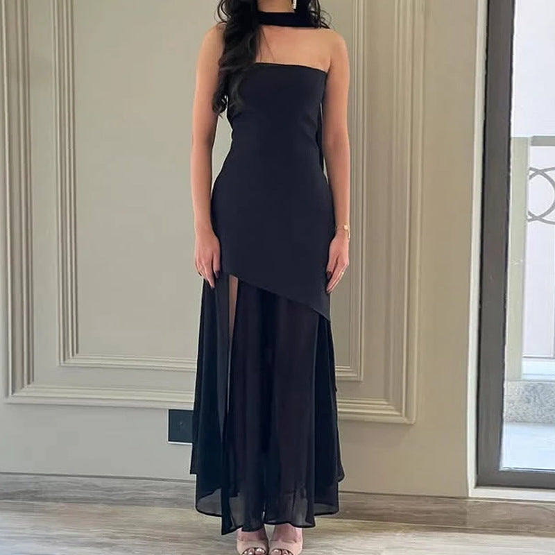 Drune | Elegantes rückenfreies Maxikleid mit Schlitz