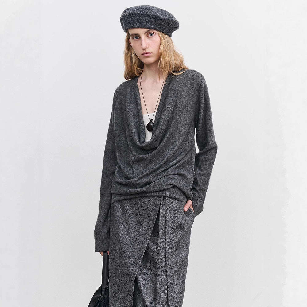 Damen lässiger Rollkragenpullover aus hochwertigem Feinstrick Drune