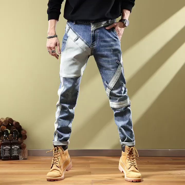 Herren Einzigartige Ripped Denim Jeans Drune