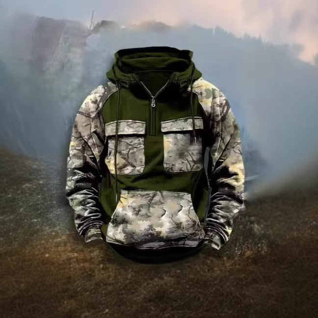Herren Camouflage Funktionskapuzenpullover Drune