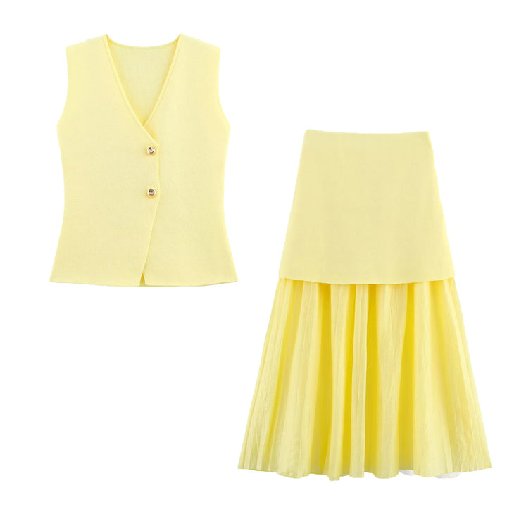 Damen Zweilagiger Chiffon-Maxirock mit glattem Hüftbesatz und A‑Linien‑Fall Drune