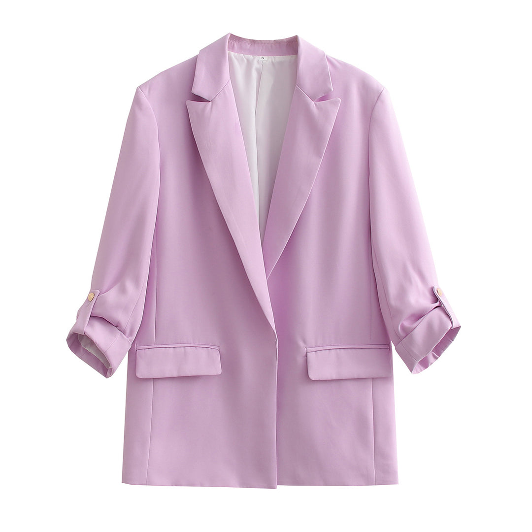 Damen Oversize Longline Blazer mit Dreiviertel-Ärmeln und Reverskragen Drune