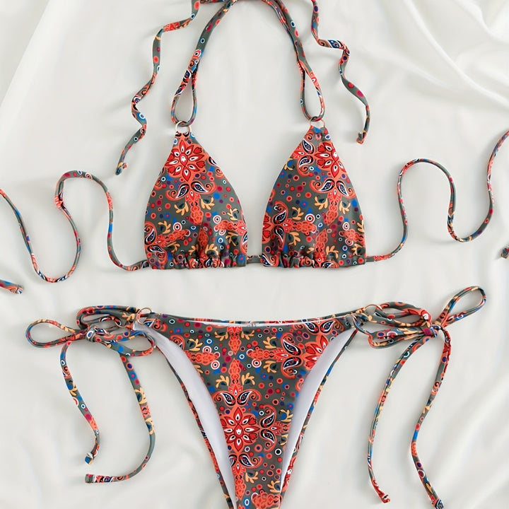 Damen Bikiniset mit verstellbaren Trägern und modernen Schnürdetails Drune