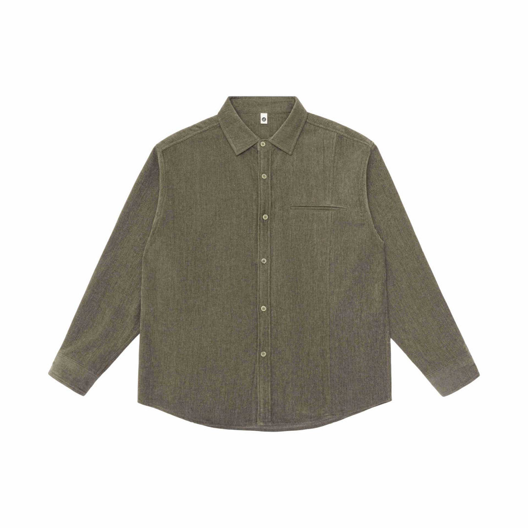 Herren Overshirt-Jacke aus strukturiertem Wollmix mit Brusttasche Drune