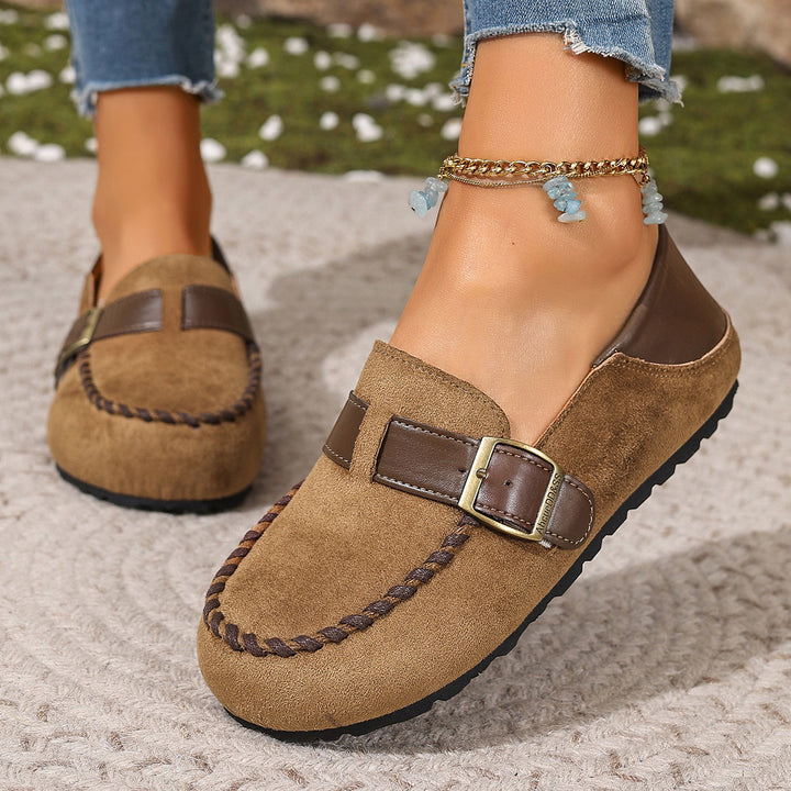Damen Bequeme Mokassins mit modischem Schnallen-Detail Drune
