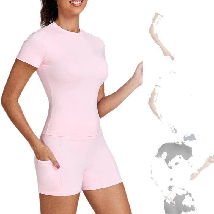 Damen Funktionale Sport-Shorts mit seitlichen Taschen und hohem Bund Drune