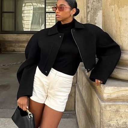 Damen Oversized Cropped-Jacke mit innovativem Schnitt Drune