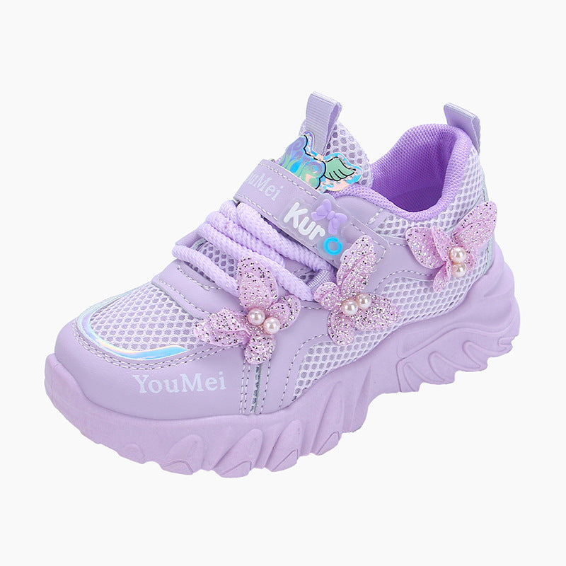 Damen Dekorative Sport Sneakers mit Schmetterlingsakzenten Drune